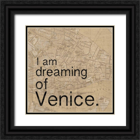 Map Venice Black Ornate Wood Framed Art Print with Double Matting by Gibbons, Lauren