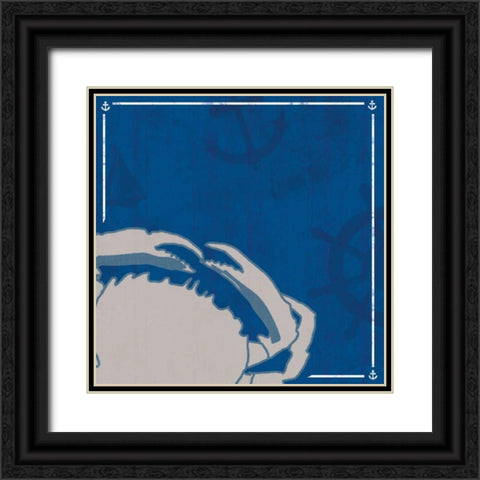Blue  Sea Crab Black Ornate Wood Framed Art Print with Double Matting by Gibbons, Lauren