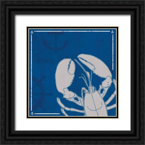 Blue Sea Lobster Black Ornate Wood Framed Art Print with Double Matting by Gibbons, Lauren