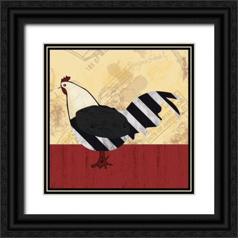 A Black Hen Black Ornate Wood Framed Art Print with Double Matting by Gibbons, Lauren