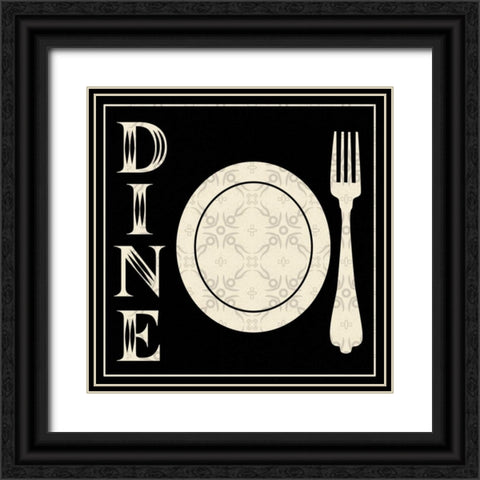 Dine B1 Black Ornate Wood Framed Art Print with Double Matting by Gibbons, Lauren