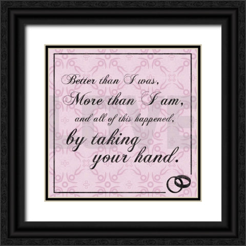 Wedding Hands Pink Black Ornate Wood Framed Art Print with Double Matting by Gibbons, Lauren
