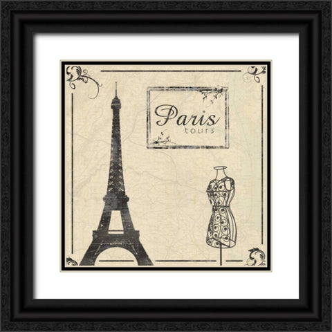 Paris 2b Black Ornate Wood Framed Art Print with Double Matting by Gibbons, Lauren