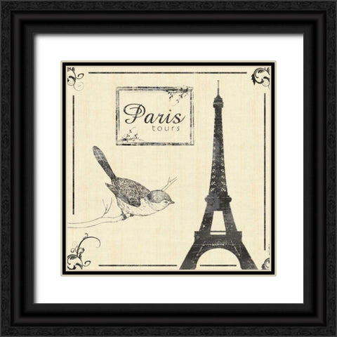 Paris Black Ornate Wood Framed Art Print with Double Matting by Gibbons, Lauren