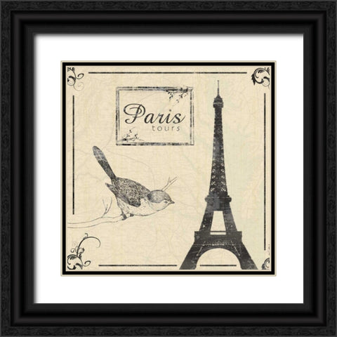 Paris b Black Ornate Wood Framed Art Print with Double Matting by Gibbons, Lauren