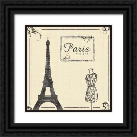 Paris 2 Black Ornate Wood Framed Art Print with Double Matting by Gibbons, Lauren