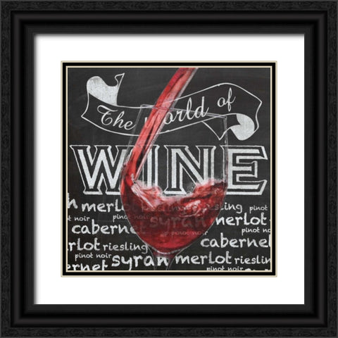 Wine Glass 1 Black Ornate Wood Framed Art Print with Double Matting by Gibbons, Lauren