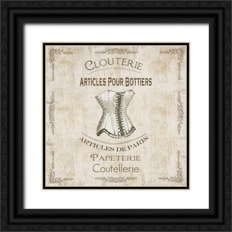 Parchment  Bath  Bustier Black Ornate Wood Framed Art Print with Double Matting by Gibbons, Lauren