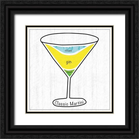 Martini Black Ornate Wood Framed Art Print with Double Matting by Gibbons, Lauren