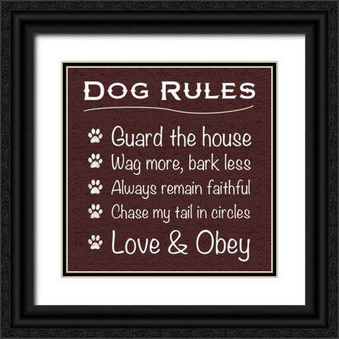 Dog Rules Black Ornate Wood Framed Art Print with Double Matting by Gibbons, Lauren