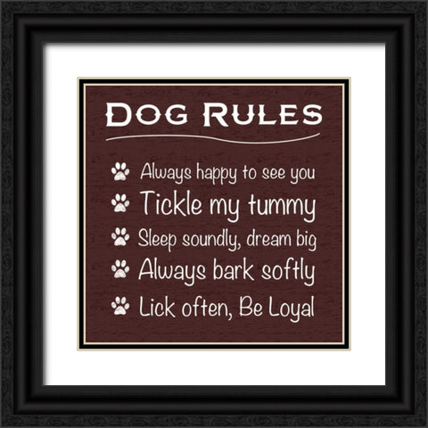 Dog Rules Black Ornate Wood Framed Art Print with Double Matting by Gibbons, Lauren