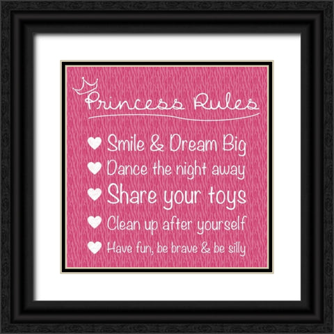 Princess Rules Black Ornate Wood Framed Art Print with Double Matting by Gibbons, Lauren