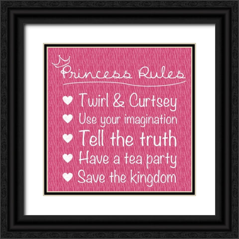 Princess Rules Black Ornate Wood Framed Art Print with Double Matting by Gibbons, Lauren
