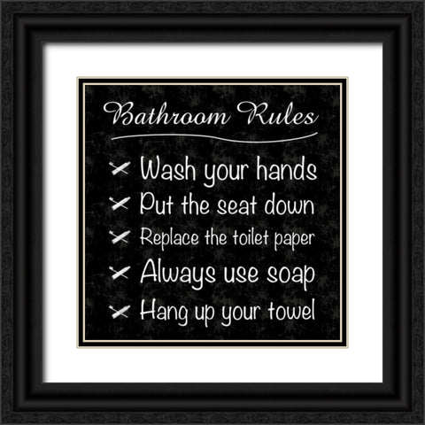 Bathroom Ruless Black Ornate Wood Framed Art Print with Double Matting by Gibbons, Lauren