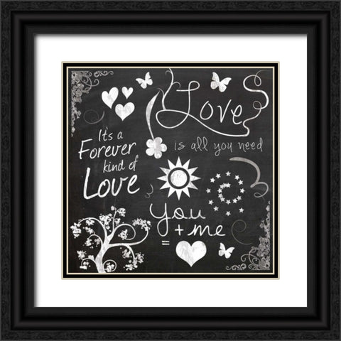 Love Chalk Black Ornate Wood Framed Art Print with Double Matting by Gibbons, Lauren