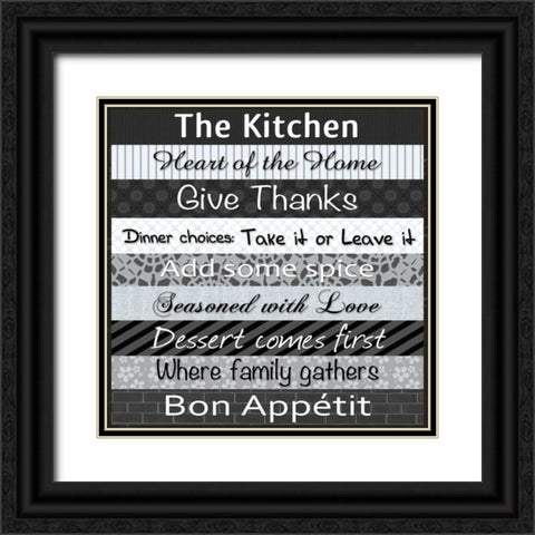 Kitchen Patterns Black Ornate Wood Framed Art Print with Double Matting by Gibbons, Lauren