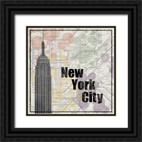 NYC Train Black Ornate Wood Framed Art Print with Double Matting by Gibbons, Lauren