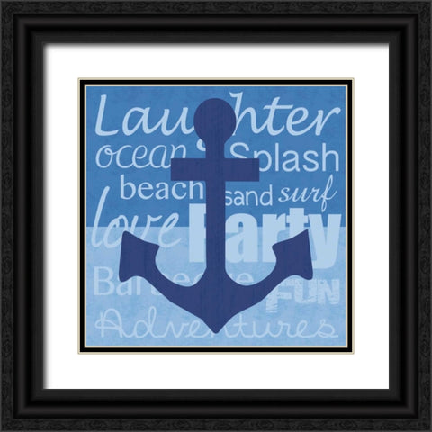 Beach Anchor Black Ornate Wood Framed Art Print with Double Matting by Gibbons, Lauren
