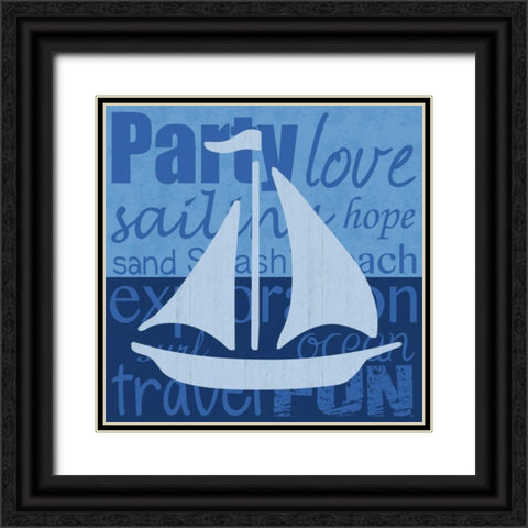 Beach Sail Black Ornate Wood Framed Art Print with Double Matting by Gibbons, Lauren