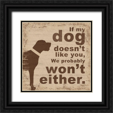 Dog Like Black Ornate Wood Framed Art Print with Double Matting by Gibbons, Lauren