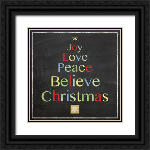 Christmas Tree Board Black Ornate Wood Framed Art Print with Double Matting by Gibbons, Lauren