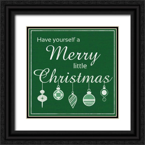 Merry Christmas Black Ornate Wood Framed Art Print with Double Matting by Gibbons, Lauren