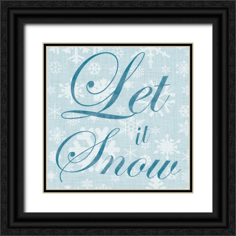 Let It Snow Black Ornate Wood Framed Art Print with Double Matting by Gibbons, Lauren