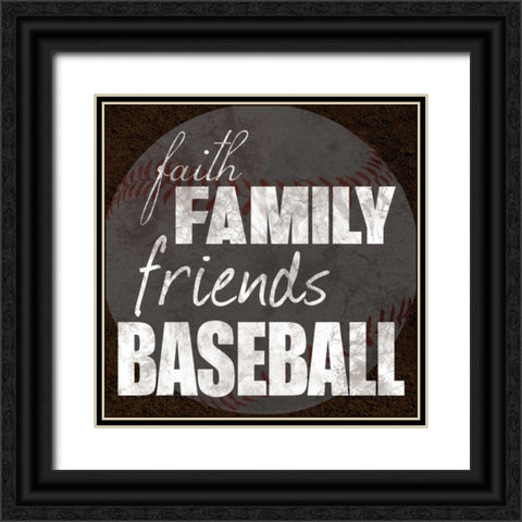 Baseball Friends Black Ornate Wood Framed Art Print with Double Matting by Gibbons, Lauren