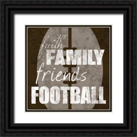 Football Friends Black Ornate Wood Framed Art Print with Double Matting by Gibbons, Lauren