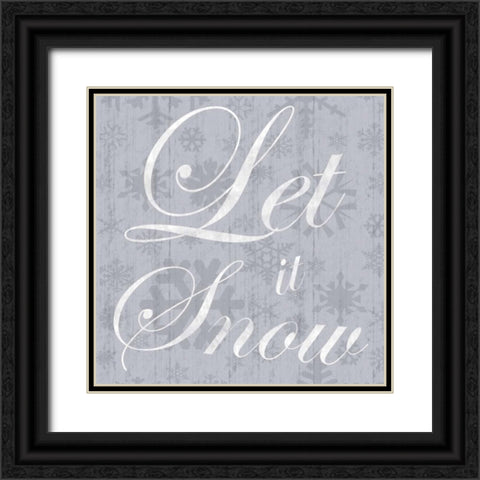 Let It Snow Black Ornate Wood Framed Art Print with Double Matting by Gibbons, Lauren