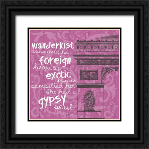 New Paris Pink 2 Black Ornate Wood Framed Art Print with Double Matting by Gibbons, Lauren
