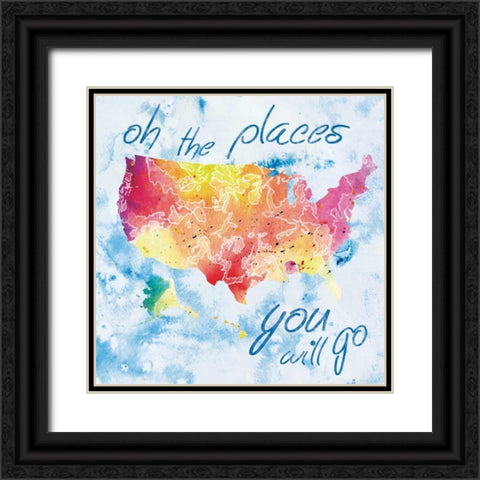Places You Will Go Black Ornate Wood Framed Art Print with Double Matting by Gibbons, Lauren