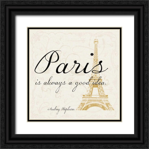 Paris Square 2 Black Ornate Wood Framed Art Print with Double Matting by Gibbons, Lauren