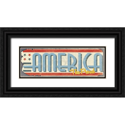 America Black Ornate Wood Framed Art Print with Double Matting by Grey, Jace