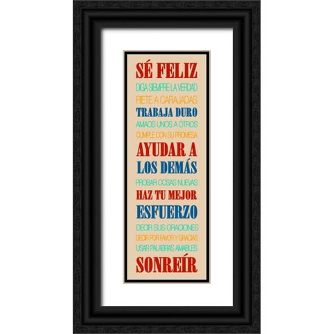 Feliz 2 Black Ornate Wood Framed Art Print with Double Matting by Grey, Jace