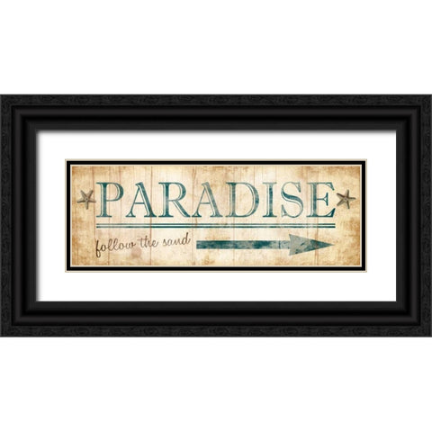 Paradise Sign Black Ornate Wood Framed Art Print with Double Matting by Grey, Jace