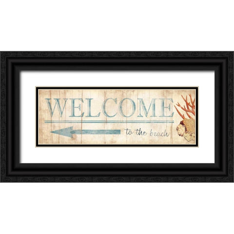 Welcome Sign Black Ornate Wood Framed Art Print with Double Matting by Grey, Jace