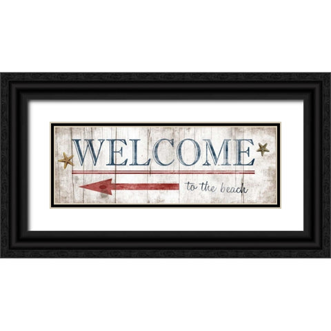 Welcome Sign Black Ornate Wood Framed Art Print with Double Matting by Grey, Jace