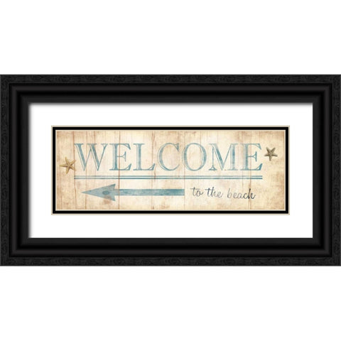 Welcome Sign Black Ornate Wood Framed Art Print with Double Matting by Grey, Jace