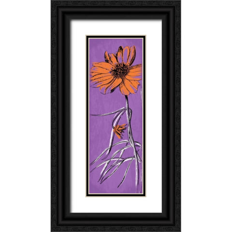 Flower Black Ornate Wood Framed Art Print with Double Matting by Grey, Jace