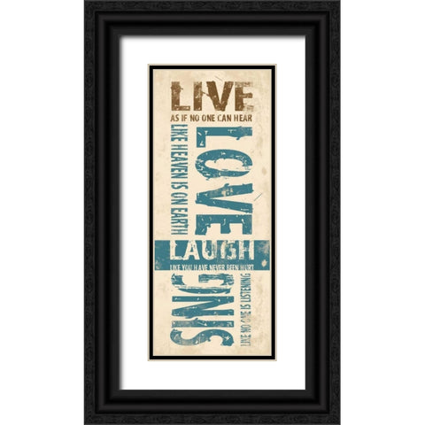 Typography 3 Black Ornate Wood Framed Art Print with Double Matting by Grey, Jace
