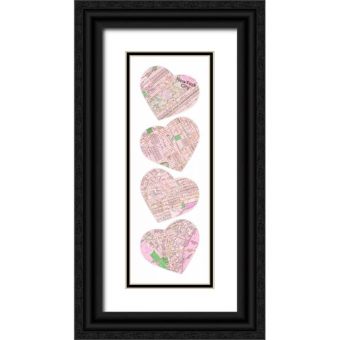 MAP TO YOUR HEART MANHATTAN 2 Black Ornate Wood Framed Art Print with Double Matting by Grey, Jace