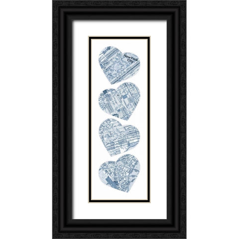 MAP TO YOUR HEART MANHATTAN 3 Black Ornate Wood Framed Art Print with Double Matting by Grey, Jace