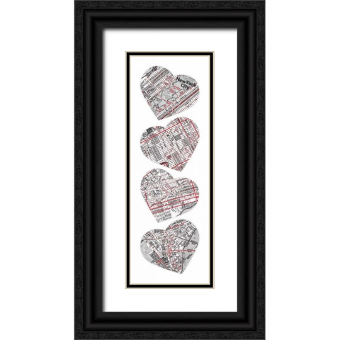MAP TO YOUR HEART MANHATTAN 5 Black Ornate Wood Framed Art Print with Double Matting by Grey, Jace