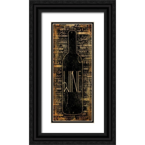 WINE Black Ornate Wood Framed Art Print with Double Matting by Grey, Jace