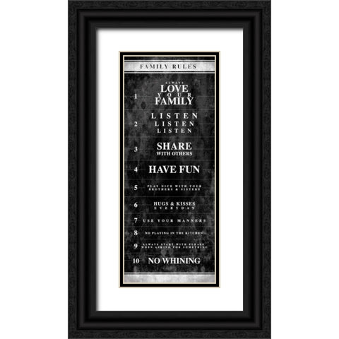 NO RULES Black Ornate Wood Framed Art Print with Double Matting by Grey, Jace