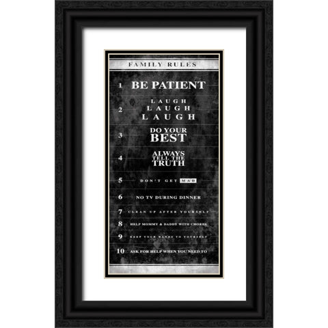 NO RULES Black Ornate Wood Framed Art Print with Double Matting by Grey, Jace