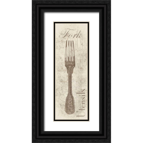 Fork Black Ornate Wood Framed Art Print with Double Matting by Grey, Jace