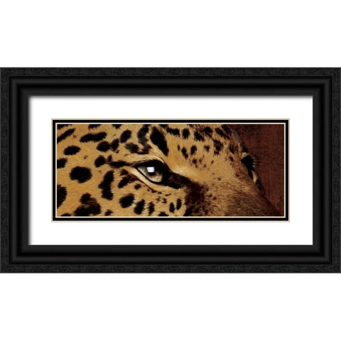 Leopard Eyes Black Ornate Wood Framed Art Print with Double Matting by Grey, Jace