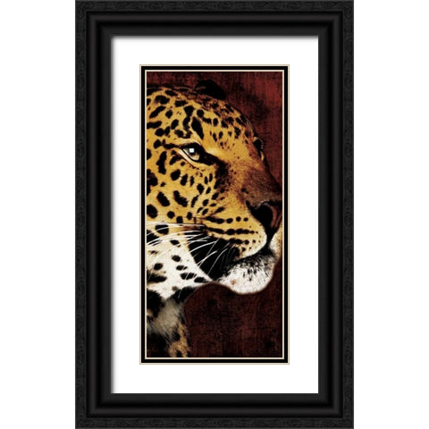 leopard Black Ornate Wood Framed Art Print with Double Matting by Grey, Jace